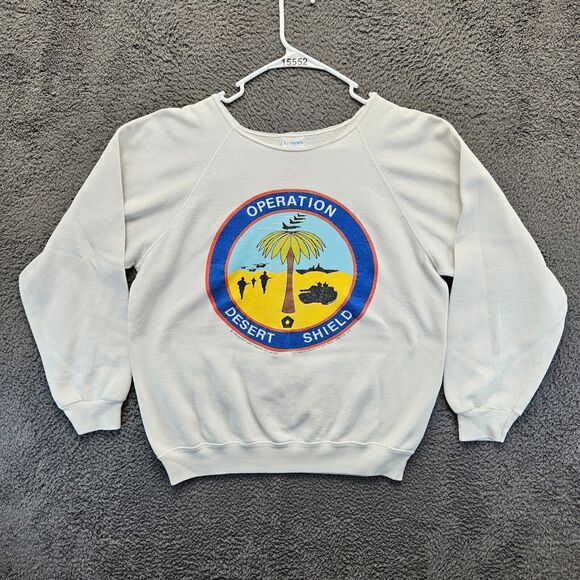 Vtg Operation Desert Shield Sweatshirt Size Large United In the Pursuit Of Peace - Picture 1 of 12